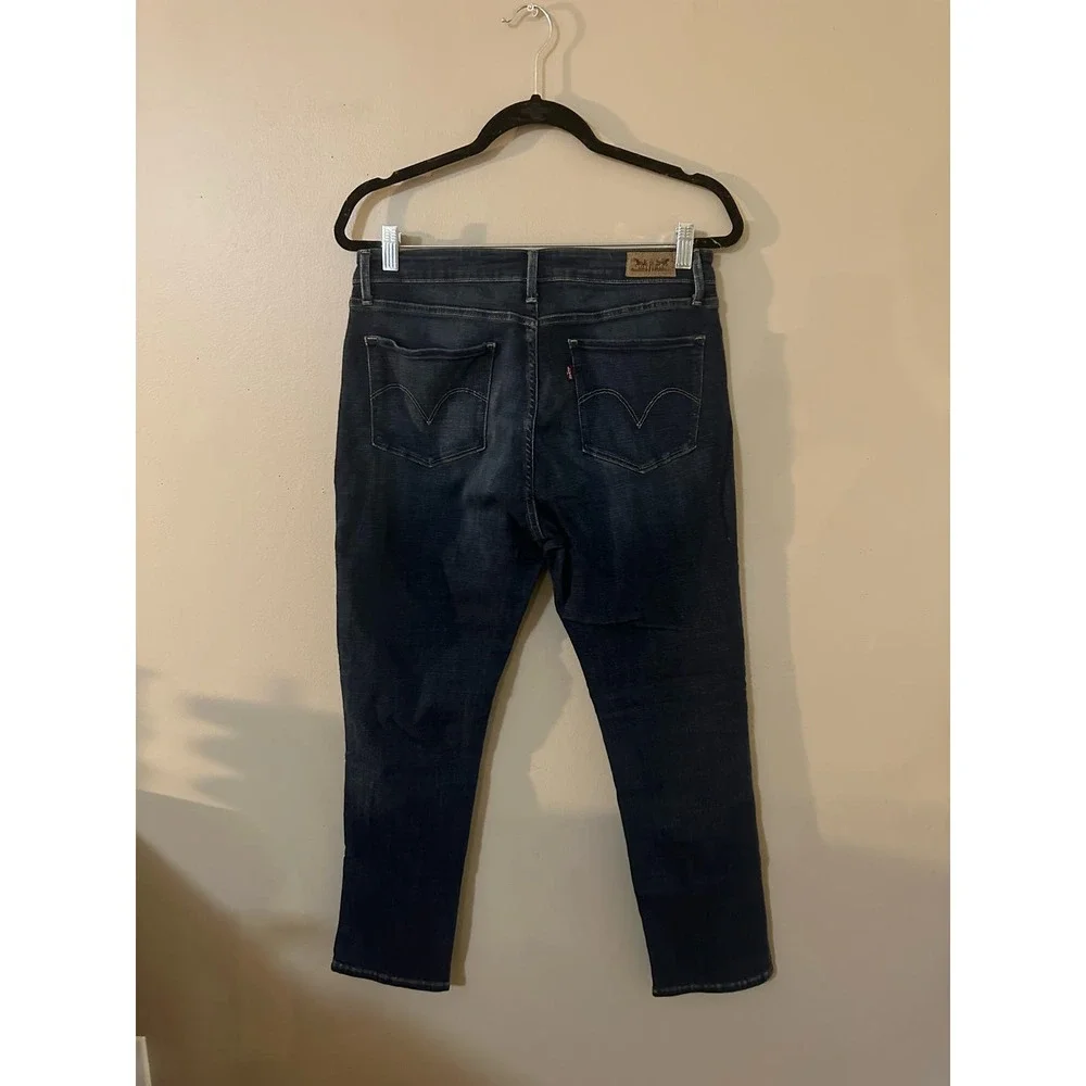Levi's Mid Rise Skinny Jeans Dark Wash Size 14 - Picture 5 of 9